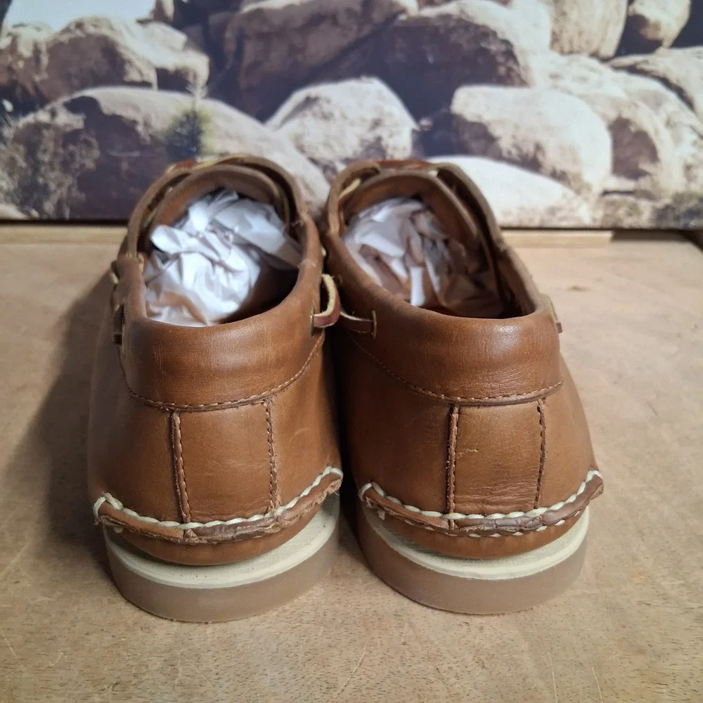 Timberland Classic 2-Eye Boat Shoes Mens 14 Brown Leather Deck Moccasins 25077